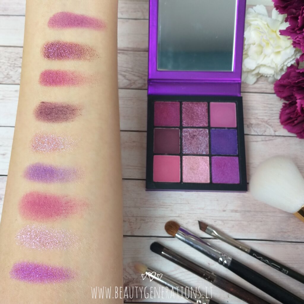 Swatch palette Amethyst Huda Beauty