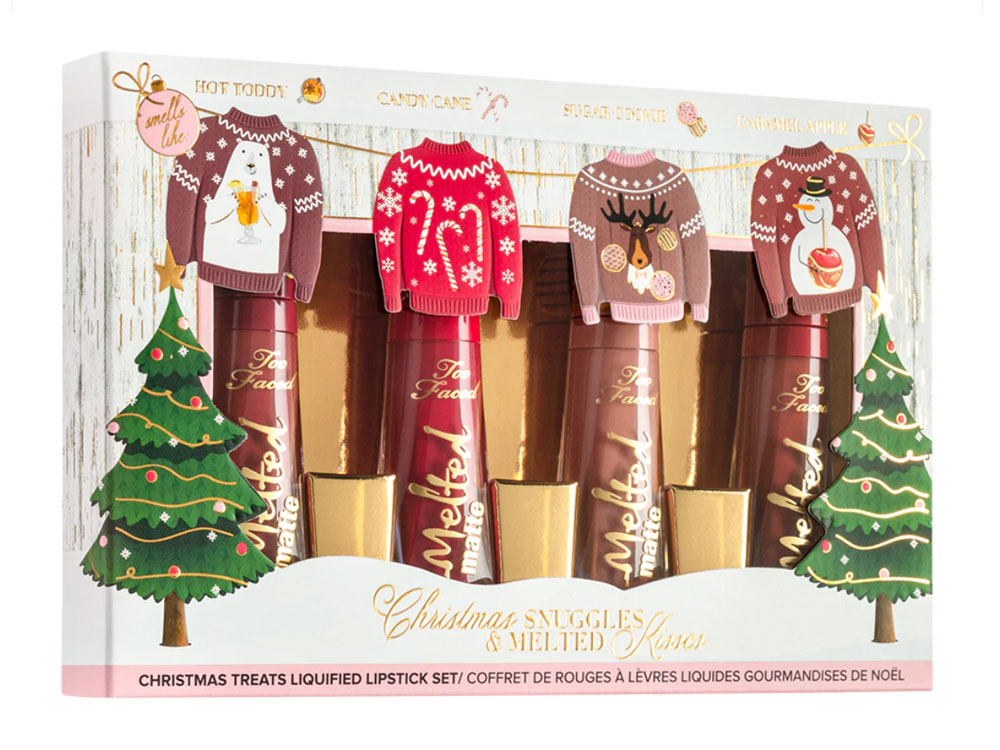 Too Faced Christmas Snuggles & Melted Kisses kit di rossetti
