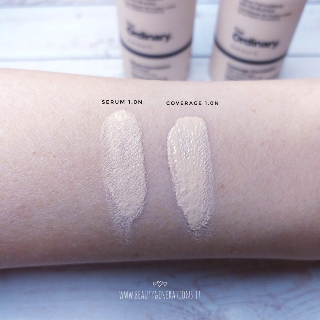 Fondotinta The Ordinary recensione swatch